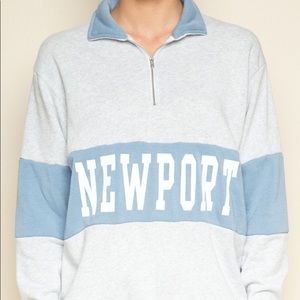 Brandy Melville Newport Quarter Zip Sweatshirt